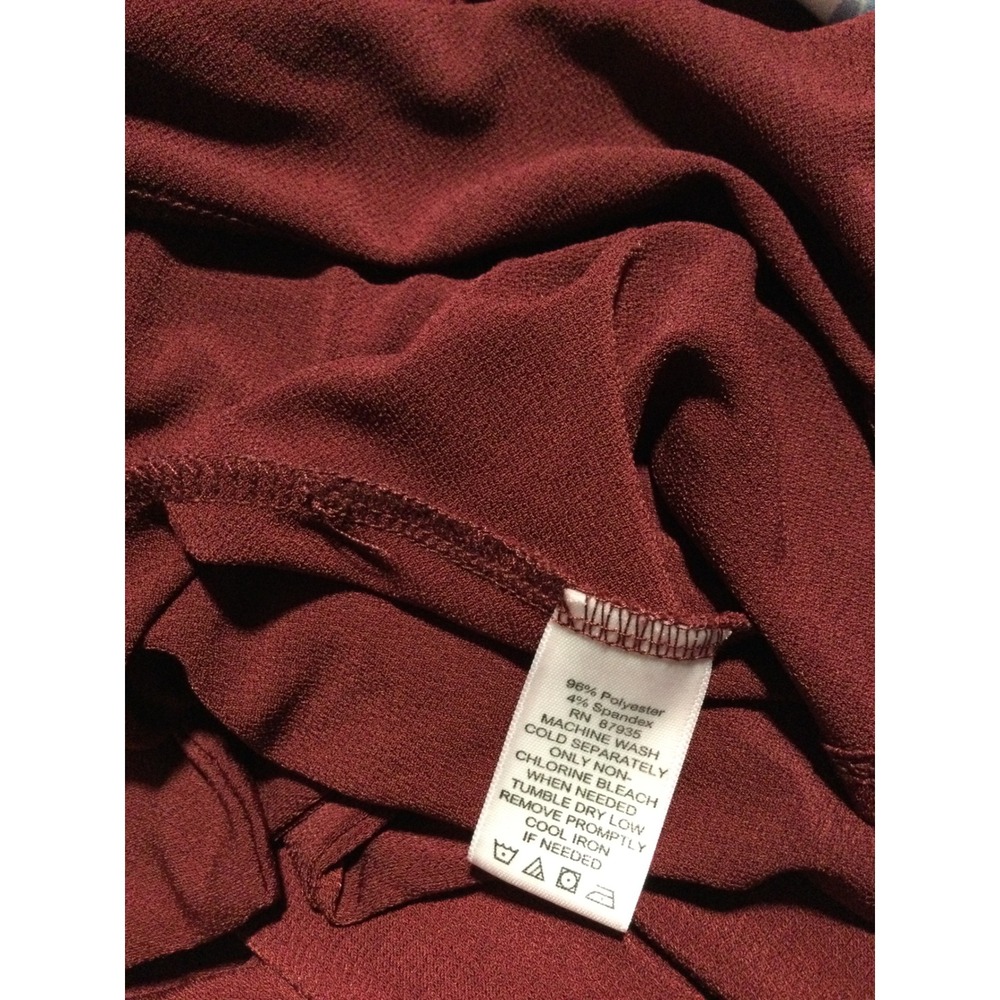 Simonton Says George Simonton Burgundy Waterfall Open Front Cardigan Medium - Picture 7 of 7